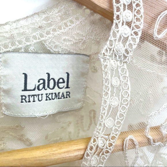 LABEL Ritu Kumar Lace/Mesh Embroidered Top - Picture 3 of 7